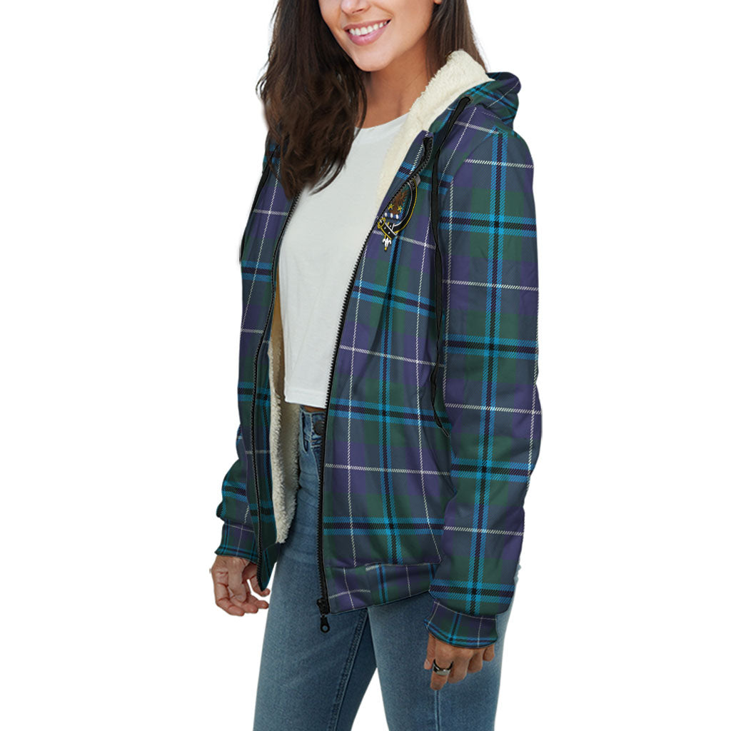 Sandilands Tartan Sherpa Hoodie with Family Crest Unisex - Tartan Vibes Clothing