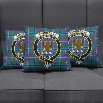 Sandilands Tartan Pillow Cover with Family Crest