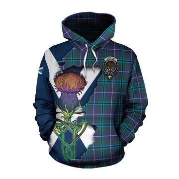 Sandilands Tartan Family Crest Cotton Hoodie Scottish Thistle Celtic Inspired Pullover Hoodie XS - Tartan Vibes Clothing