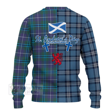 Sandilands Tartan Knitted Sweater Happy St. Andrew's Day Half Tartan Style