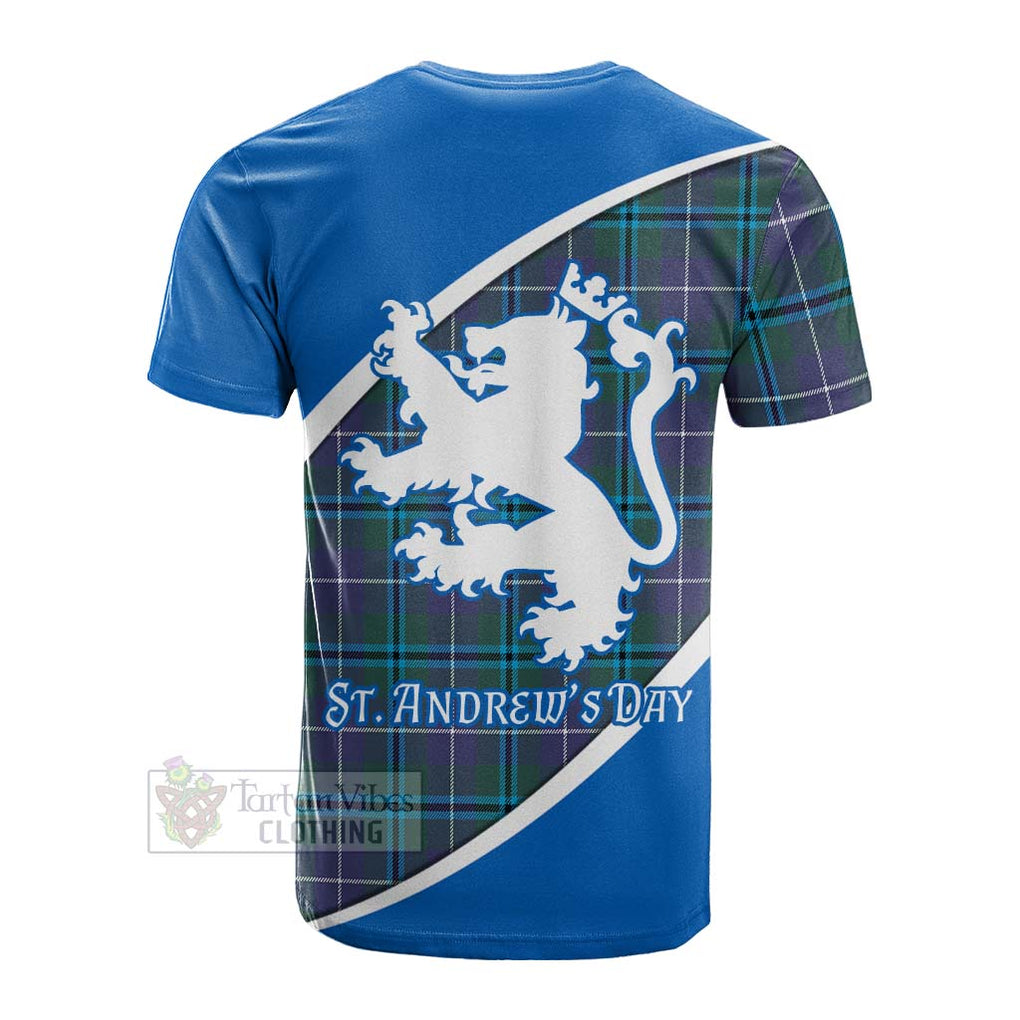 Tartan Vibes Clothing Sandilands Family Crest Tartan Cotton T-shirt Celebrate Saint Andrew's Day in Style