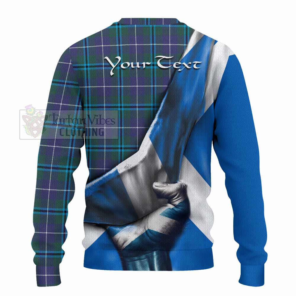 Tartan Vibes Clothing Sandilands Tartan Knitted Sweater with Family Crest Scotland Patriotic Style