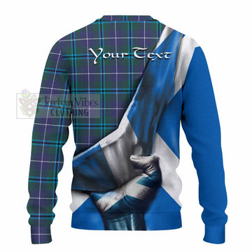 Sandilands Tartan Knitted Sweater with Family Crest Scotland Patriotic Style