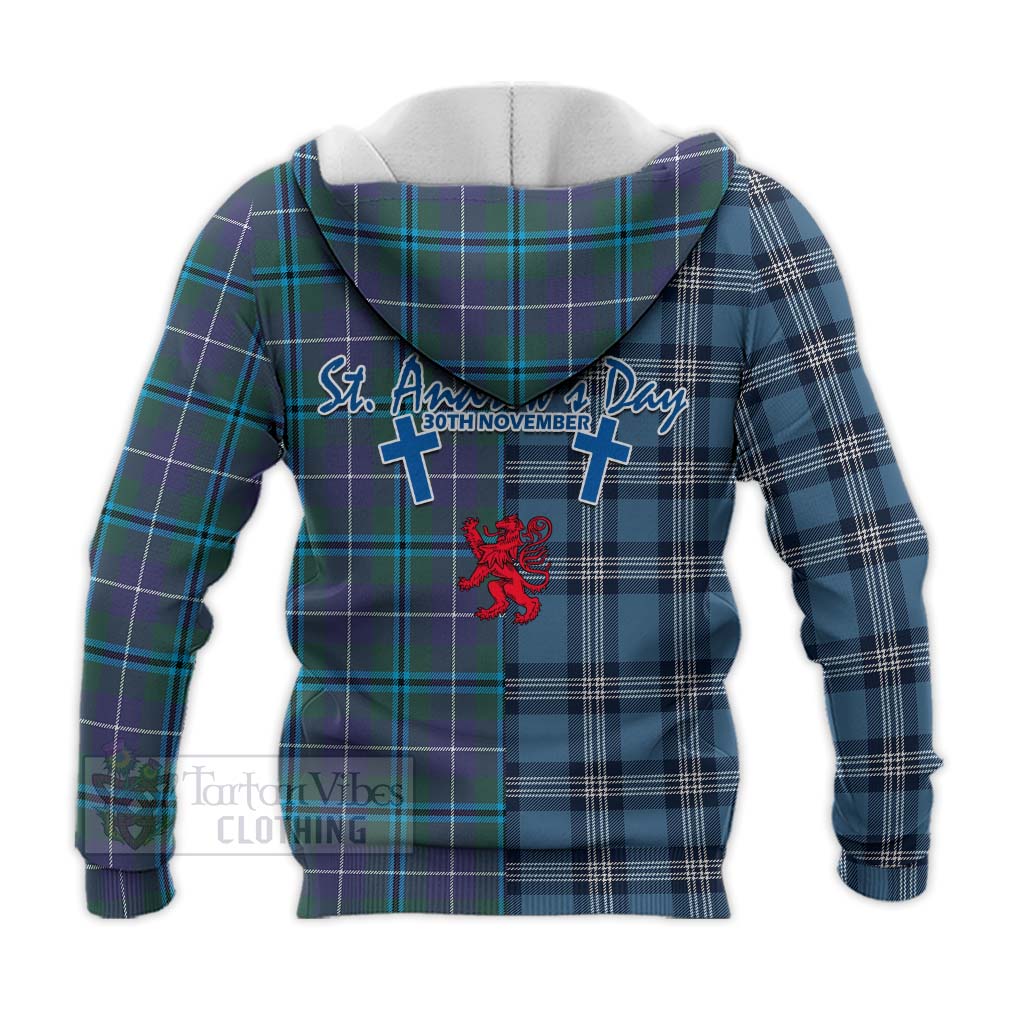 Tartan Vibes Clothing Sandilands Tartan Knitted Hoodie Happy St. Andrew's Day Half Tartan Style