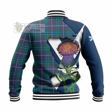 Sandilands Tartan Family Crest Baseball Jacket Scottish Thistle Celtic Inspired - Tartan Vibes Clothing