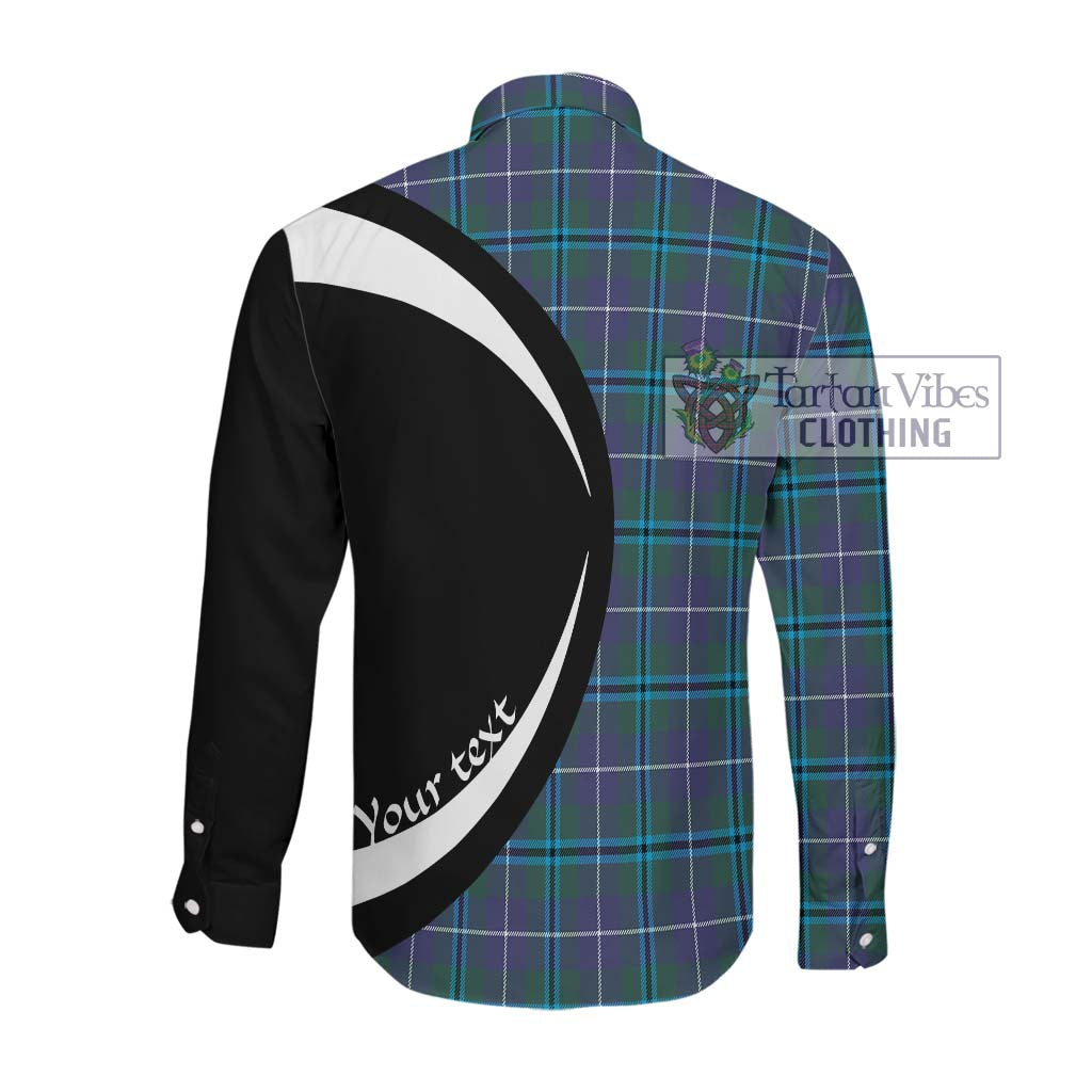 Sandilands Tartan Long Sleeve Button Up with Family Crest Circle Style Men's Shirt - Tartan Vibes Clothing