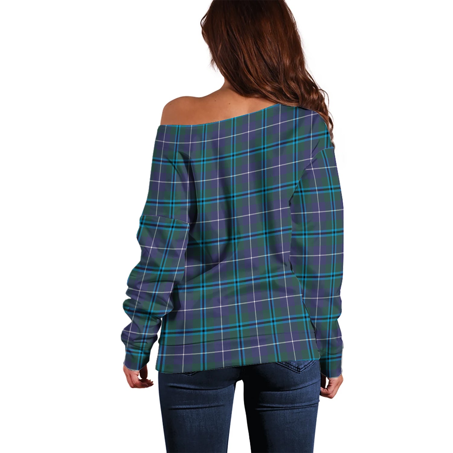 Sandilands Tartan Off Shoulder Women Sweater - Tartanvibesclothing Shop