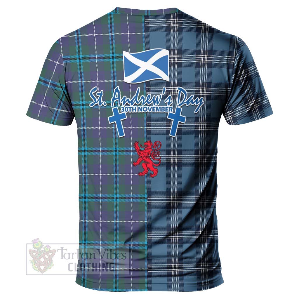 Tartan Vibes Clothing Sandilands Tartan T-Shirt Happy St. Andrew's Day Half Tartan Style