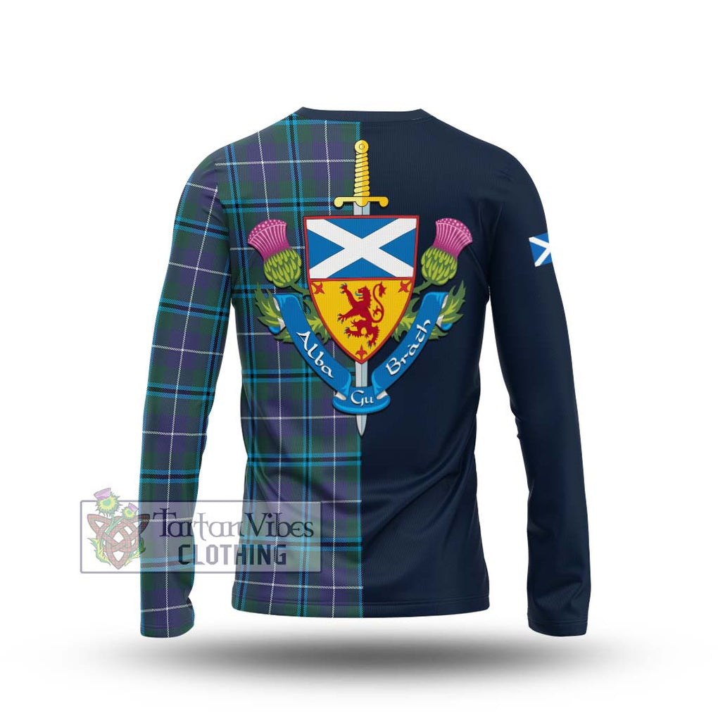 Tartan Vibes Clothing Sandilands Tartan Long Sleeve T-Shirt with Scottish Lion Royal Arm Half Style