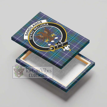 Sandilands Tartan Canvas Print Wall Art with Family Crest