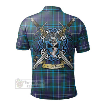 Sandilands Tartan Polo Shirt with Family Crest Celtic Skull Style