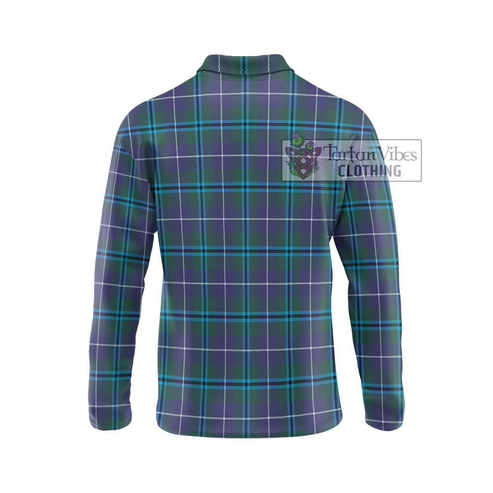 Sandilands Tartan Long Sleeve Polo Shirt with Family Crest DNA In Me Style - Tartanvibesclothing Shop