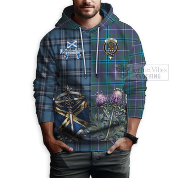 Sandilands Tartan Hoodie Happy St. Andrew's Day Half Tartan Style