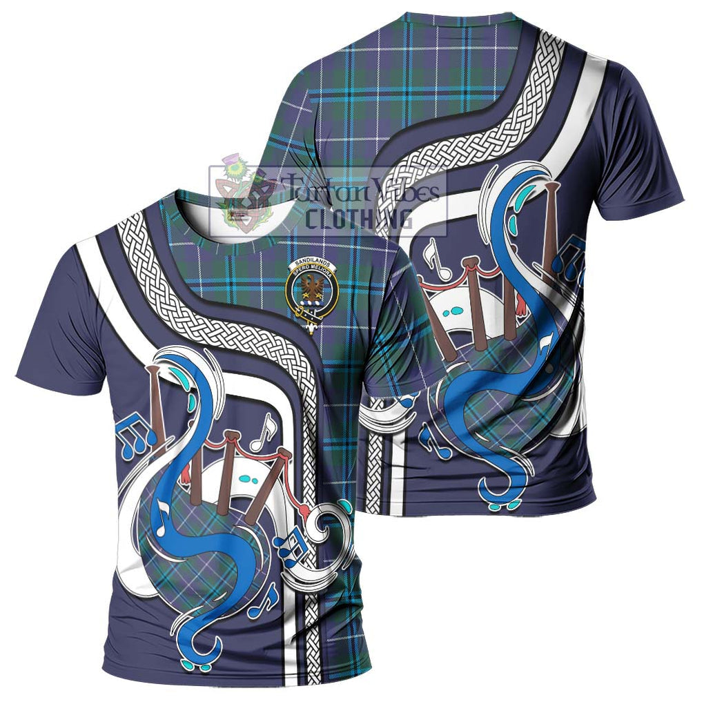 Sandilands Tartan T-Shirt with Epic Bagpipe Style - Tartanvibesclothing Shop