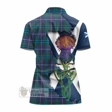 Sandilands Tartan Family Crest Women's Polo Shirt Scottish Thistle Celtic Inspired - Tartan Vibes Clothing