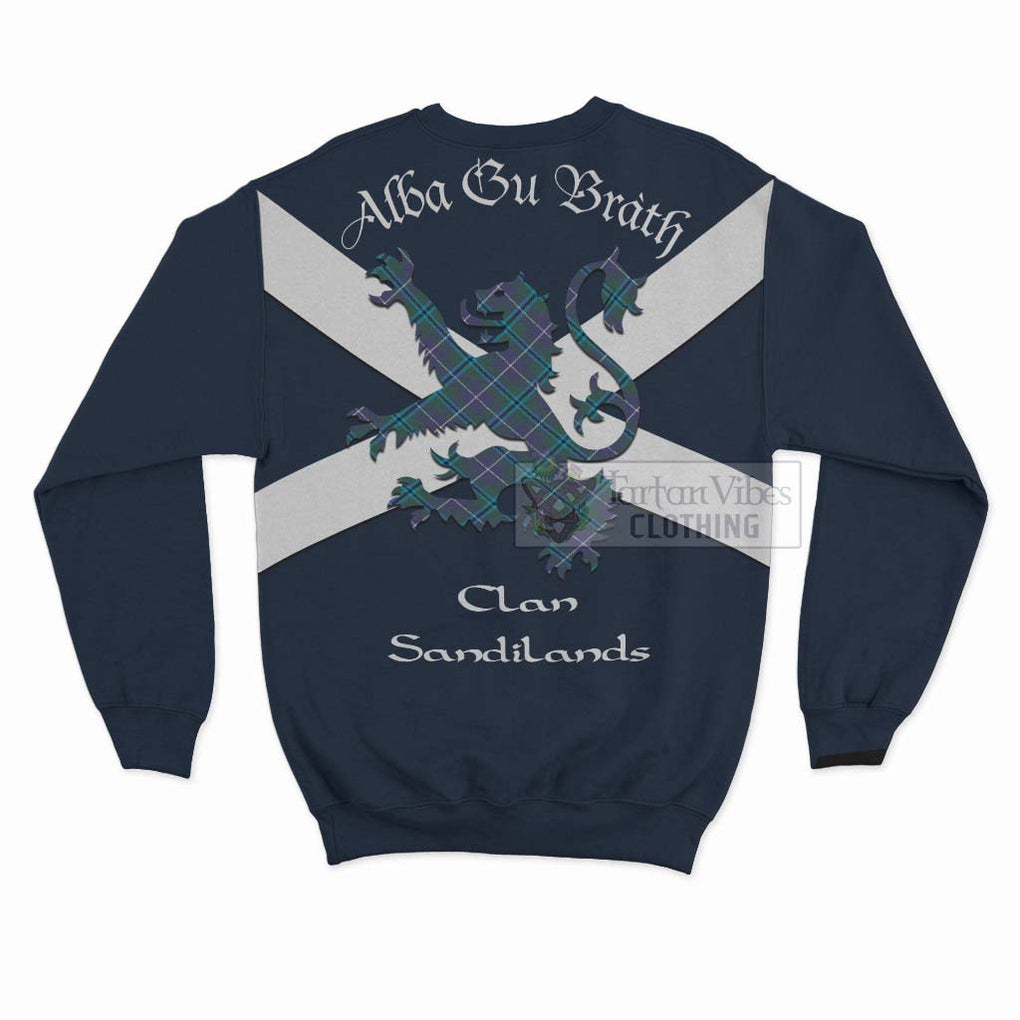 Tartan Vibes Clothing Sandilands Tartan Lion Rampant Sweatshirt – Proudly Display Your Heritage with Alba Gu Brath and Clan Name