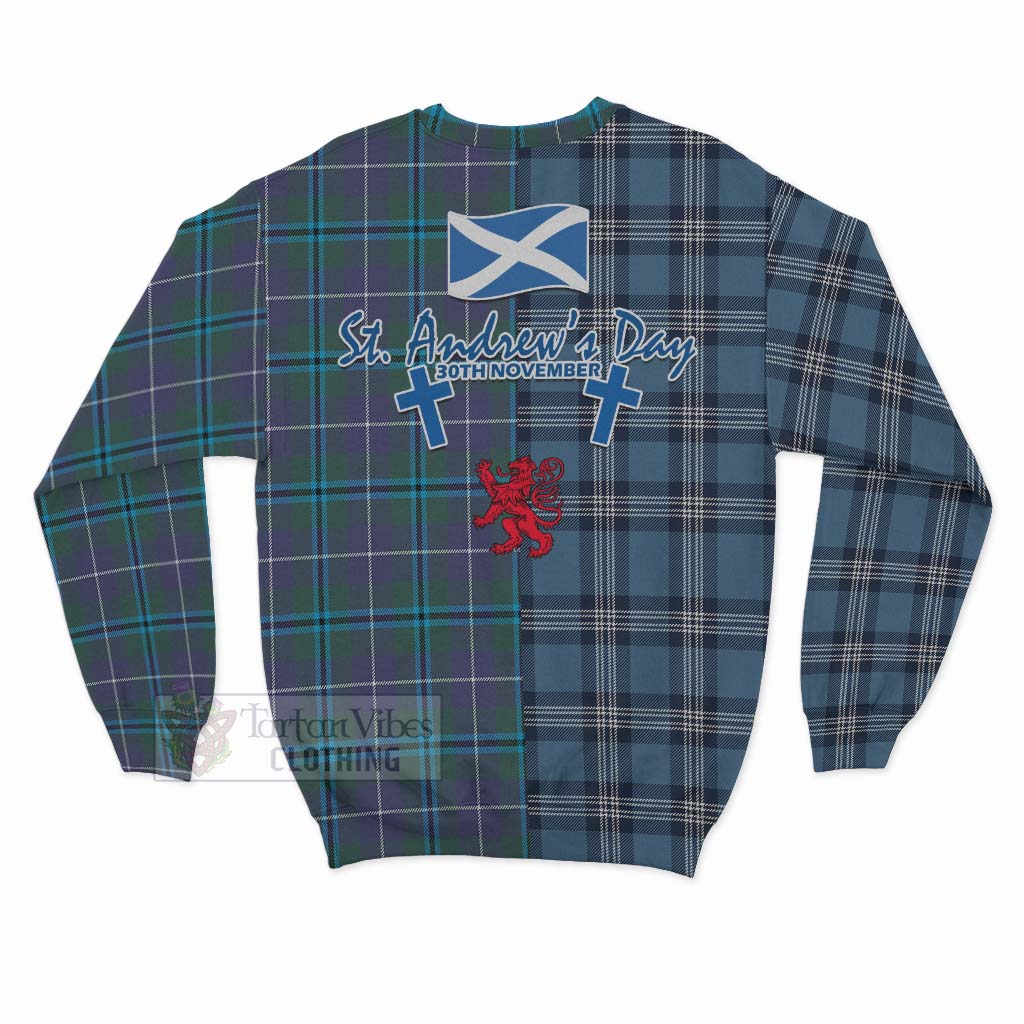 Tartan Vibes Clothing Sandilands Tartan Sweatshirt Happy St. Andrew's Day Half Tartan Style