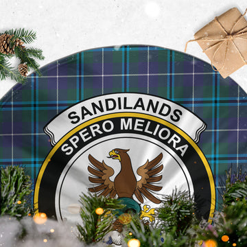 Sandilands Tartan Christmas Tree Skirt with Family Crest