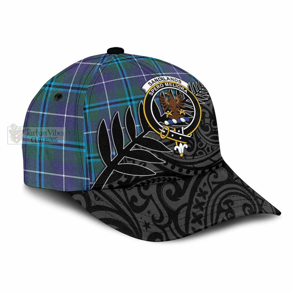 Tartan Vibes Clothing Sandilands Tartan Classic Cap with New Zealand Silver Fern Half Style