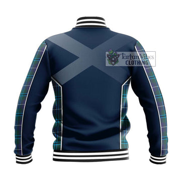 Sandilands Tartan Baseball Jacket with Family Crest and Lion Rampant Vibes Sport Style