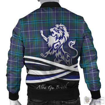 Sandilands Tartan Bomber Jacket with Alba Gu Brath Regal Lion Emblem