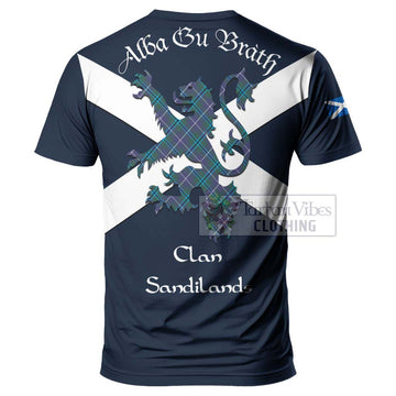 Sandilands Tartan Lion Rampant T-Shirt Proudly Display Your Heritage with Alba Gu Brath and Clan Name