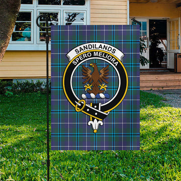 Sandilands Tartan Flag with Family Crest