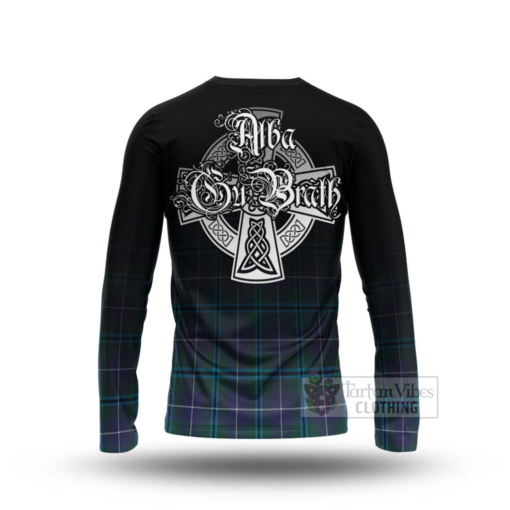 Tartan Vibes Clothing Sandilands Tartan Long Sleeve T-Shirt Featuring Alba Gu Brath Family Crest Celtic Inspired