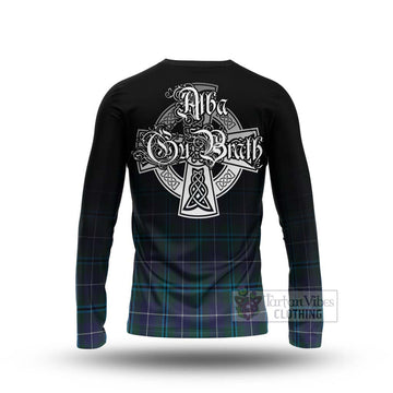 Sandilands Tartan Long Sleeve T-Shirt Featuring Alba Gu Brath Family Crest Celtic Inspired