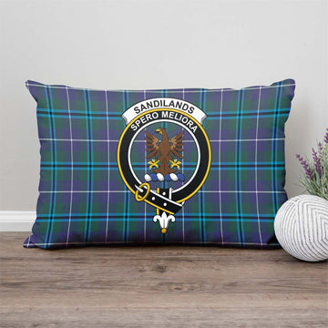 Sandilands Tartan Pillow Cover with Family Crest