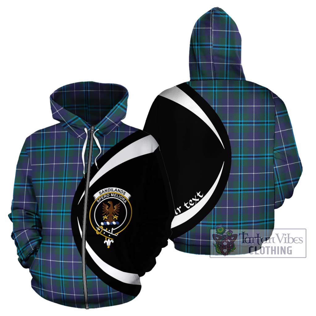 Sandilands Tartan Hoodie with Family Crest Circle Style - Tartan Vibes Clothing