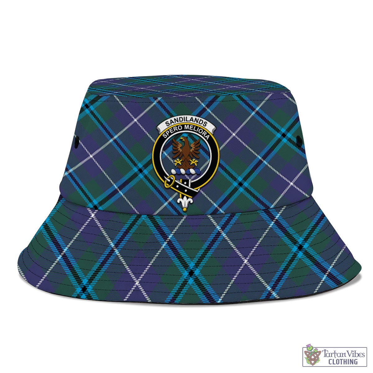 Tartan Vibes Clothing Sandilands Tartan Bucket Hat with Family Crest