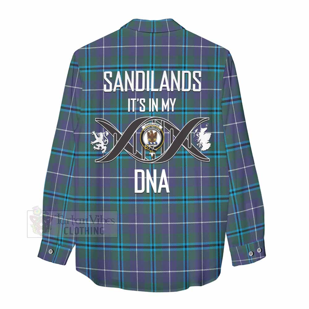 Tartan Vibes Clothing Sandilands Tartan Women's Casual Shirt with Family Crest DNA In Me Style