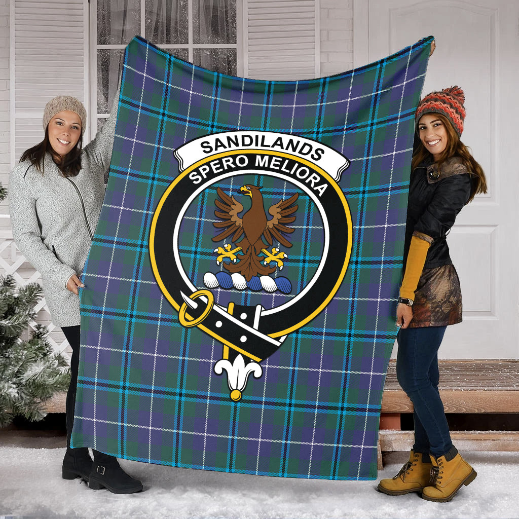 sandilands-tartab-blanket-with-family-crest