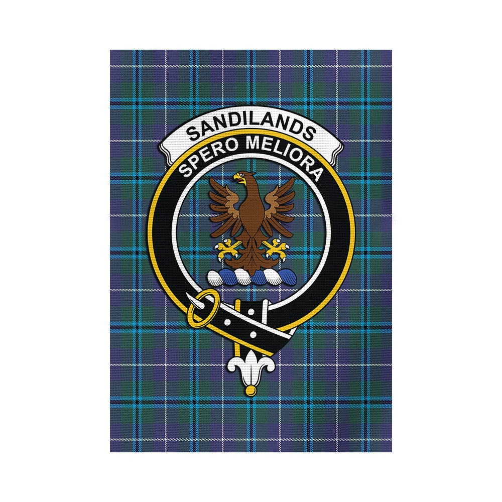 Sandilands Tartan Flag with Family Crest - Tartan Vibes Clothing