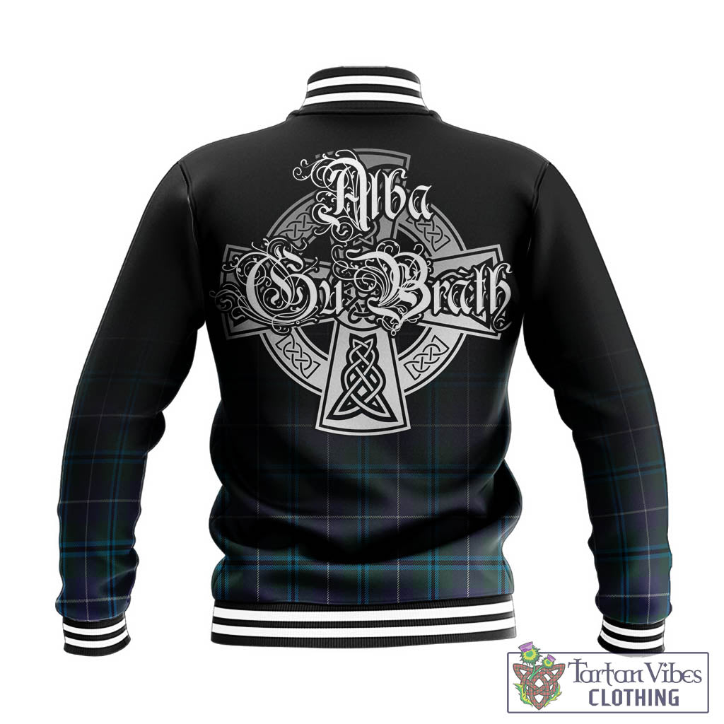 Tartan Vibes Clothing Sandilands Tartan Baseball Jacket Featuring Alba Gu Brath Family Crest Celtic Inspired