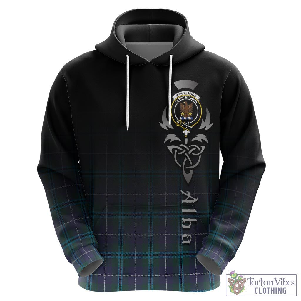 Tartan Vibes Clothing Sandilands Tartan Hoodie Featuring Alba Gu Brath Family Crest Celtic Inspired