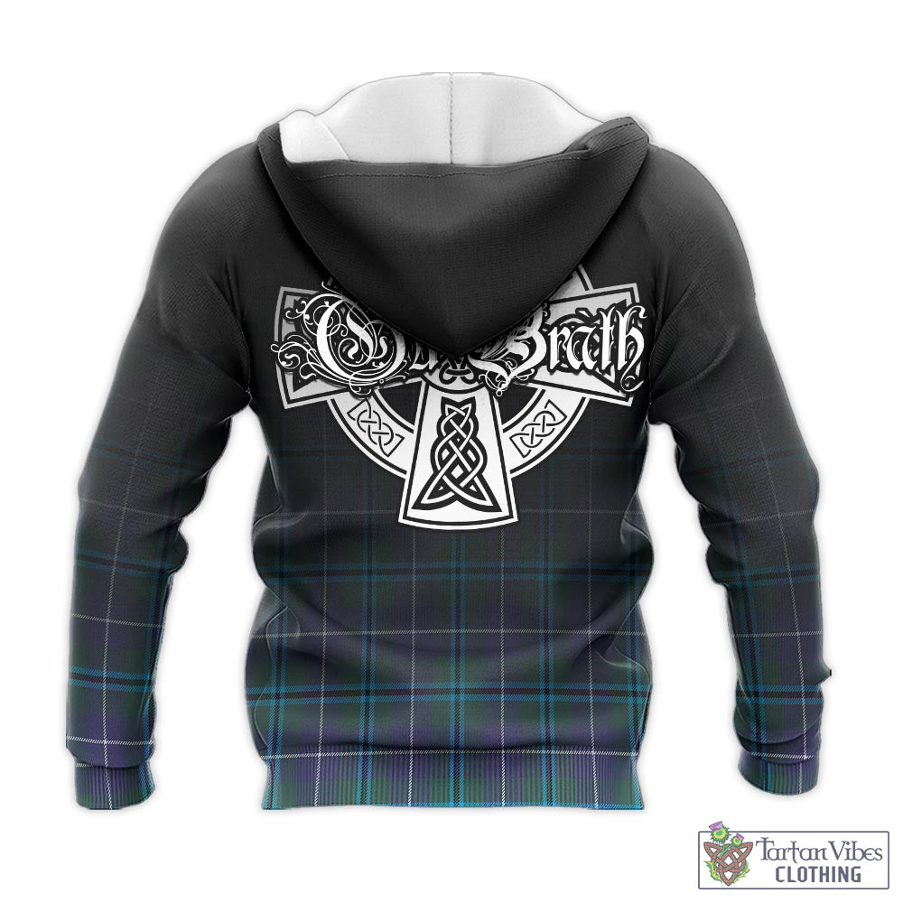 Tartan Vibes Clothing Sandilands Tartan Knitted Hoodie Featuring Alba Gu Brath Family Crest Celtic Inspired