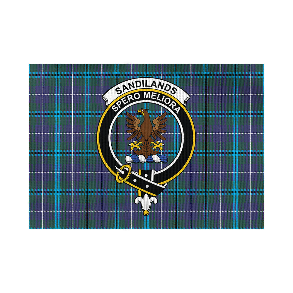 Sandilands Tartan Flag with Family Crest - Tartan Vibes Clothing