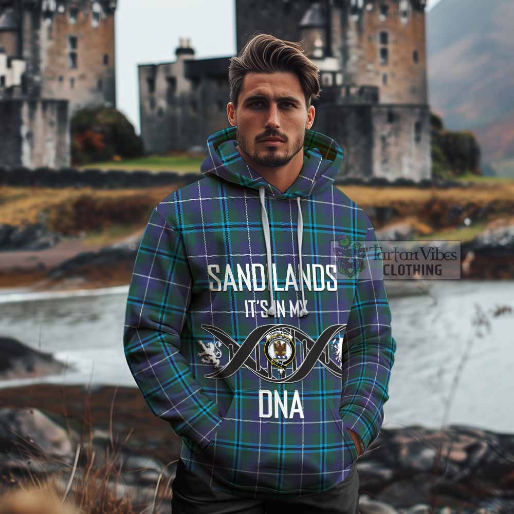 Tartan Vibes Clothing Sandilands Tartan Cotton Hoodie with Family Crest DNA In Me Style