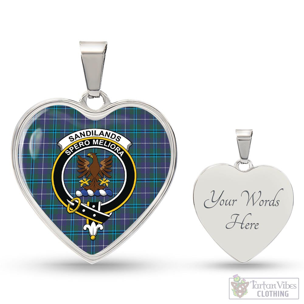 Tartan Vibes Clothing Sandilands Tartan Heart Necklace with Family Crest