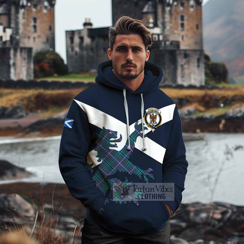 Tartan Vibes Clothing Sandilands Tartan Lion Rampant Cotton Hoodie Proudly Display Your Heritage with Alba Gu Brath and Clan Name