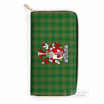 Sarsfield Irish Clan Tartan Women's Leather Wallet with Coat of Arms One Size 19.7*10.5*3.5 cm - Tartan Vibes Clothing