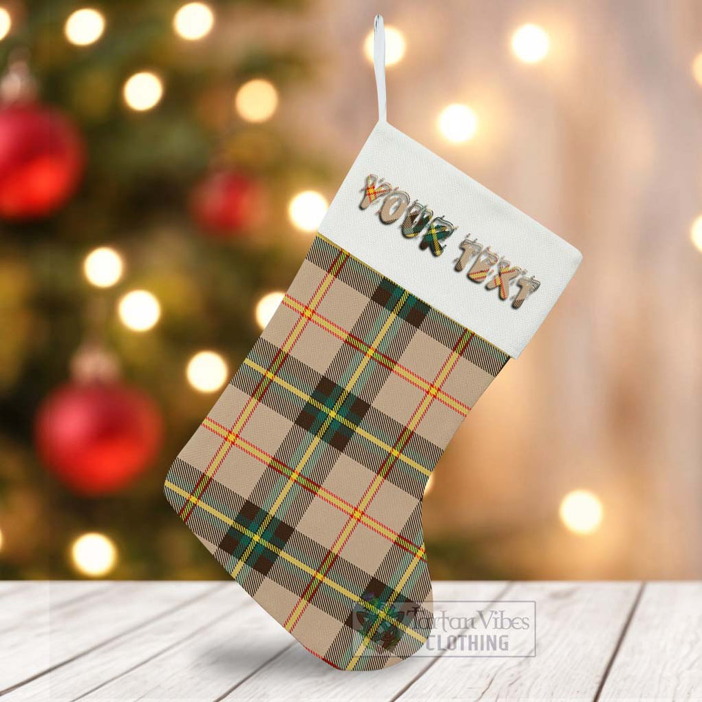 Tartan Vibes Clothing Saskatchewan Province Canada Tartan Christmas Stocking with Personalized Text