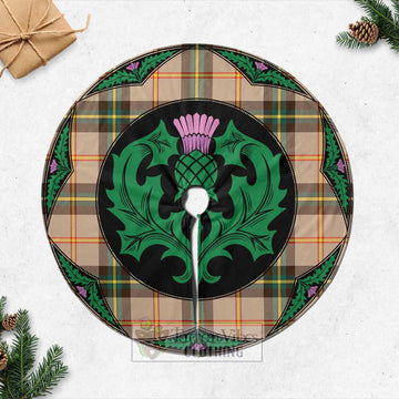 Saskatchewan Province Canada Tartan Christmas Tree Skirt Scottish Thistle Style