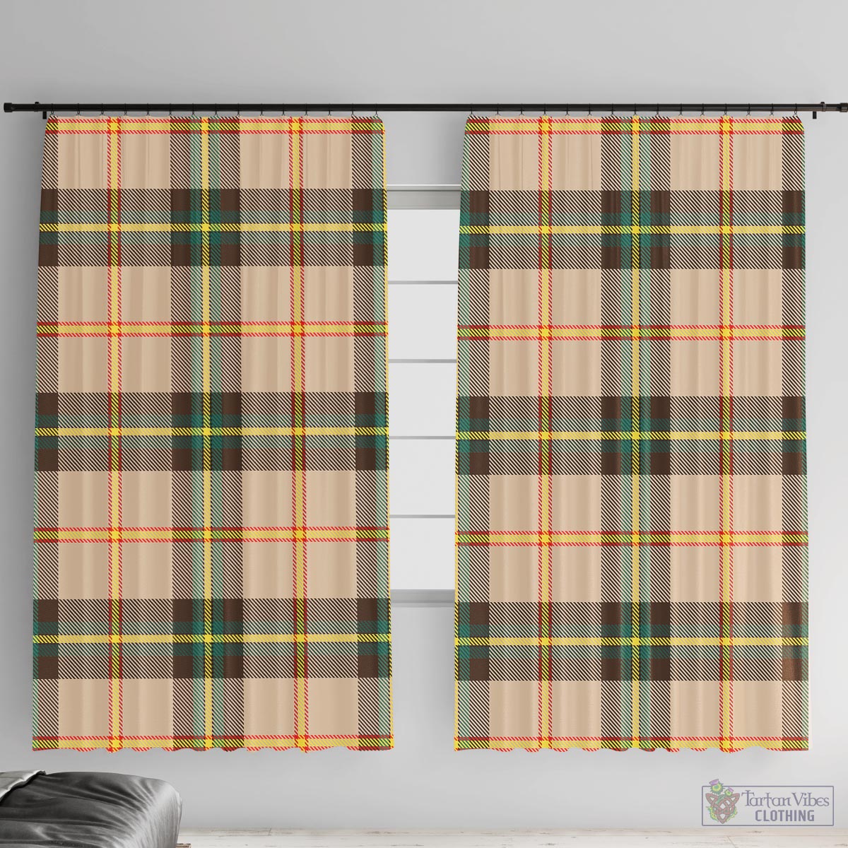 Saskatchewan Province Canada Tartan Window Curtain