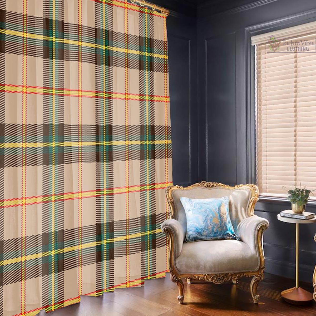 Saskatchewan Province Canada Tartan Window Curtain