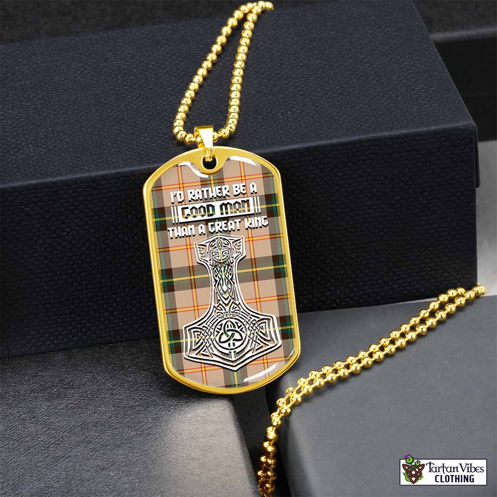 Tartan Vibes Clothing Saskatchewan Province Canada Tartan Dog Tag Necklace Viking Mjolnir Style