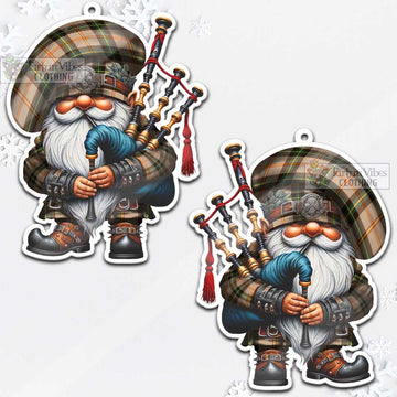 Saskatchewan Province Canada Tartan Bagpiper Gnome Christmas Ornament