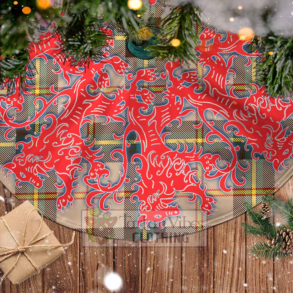 Tartan Vibes Clothing Saskatchewan Province Canada Tartan Christmas Tree Skirt Lion Rampant Style